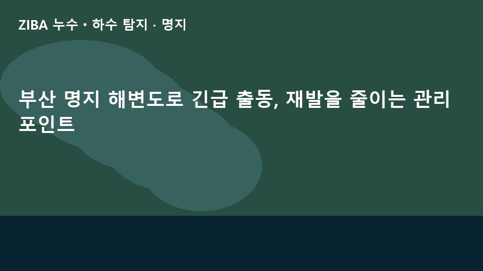 부산 명지 해변도로 긴급 출동, 재발을 줄이는 관리 포인트