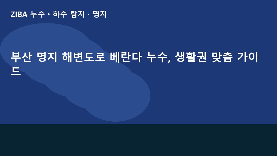 부산 명지 해변도로 베란다 누수, 생활권 맞춤 가이드